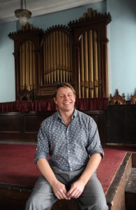 Rev. Steve Wilson in Bernardston Unitarian Church. Recorder Staff/Paul Franz